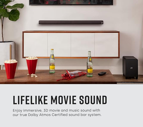 Polk Audio Signa S4 Ultra-Slim Sound Bar for TV with Wireless Subwoofer, Dolby Atmos 3D Surround Sound, Compatible with 8K, 4K, HD TV, eARC and Bluetooth, Exclusive Voice and Bass Adjust Technologies