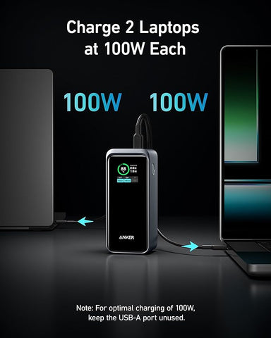 Anker Prime Power Bank, 20,000mAh Portable Charger with 200W Output, Smart Digital Display, 2 USB-C and 1 USB-A Port Compatible with iPhone 15/14/13 Series, Samsung, MacBook, Dell, and More