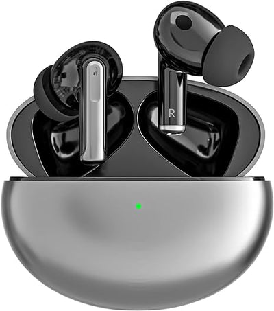Active Noise Cancelling True Wireless Earbuds Bluetooth Headphones 5.1 HiFi Stereo Headphones with ENC Microphone for iPhone Android Ear Buds with Wireless Charging Case Running Earphones (Black)