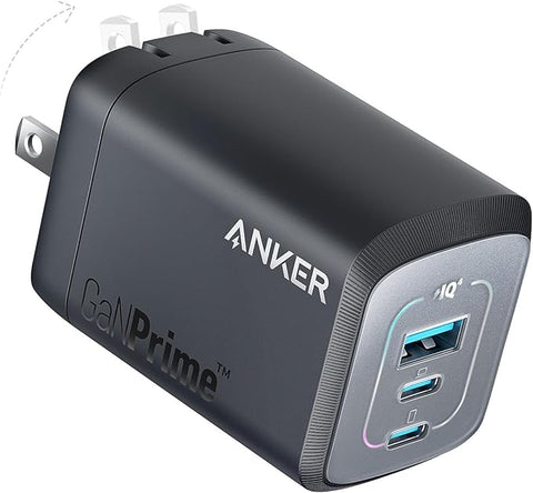 Anker Prime 100W USB C Charger, Anker GaN Wall Charger, 3-Port Compact Fast PPS Charger, for MacBook Pro/Air, Pixelbook, iPad Pro, iPhone 14/Pro, Galaxy S23/S22, Note20, Pixel, Apple Watch, and More