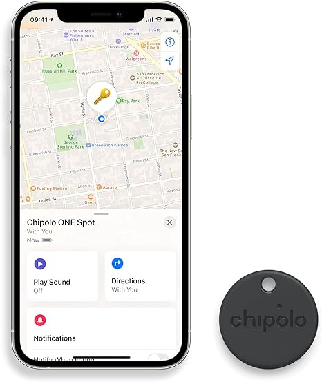 Chipolo ONE Spot (2021) - Key Finder, Bluetooth Tracker for Keys, Bag - Works with The Apple Find My app (only for iOS)