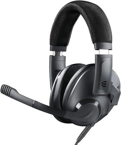 DROP + EPOS H3X Gaming Headset with Microphone, Over-Ear Closed-Back Design, Leatherette and Suede Earpads, Compatible with PC, PS4, PS5, Switch, Xbox, Mac, Mobile, and More (Meteorite),Grey