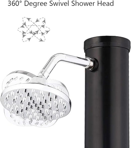Solar Heated Shower, 5.5 Gallon Outdoor Shower with Shower Head and Foot Shower Tap for Outdoor Backyard Poolside Beach Pool Spa,Black (5.5 Gallon)