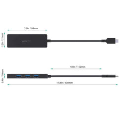 AUKEY CBC64 USB C Hub: Ultra-Slim 4-Port USB 3.0 Hub for Blazing-Fast Data Transfer