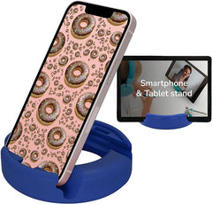 GoDonut – Phone Stand Original – Cell Phone Holder + Tablet Stand Desk Organizer – Compatible with Tablet, iPhone 16 15 14 Pro Max, Android & Most Smartphones - Blue