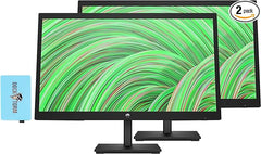 HP V22v G5 FreeSync Monitor 65P56AA#ABA Bundle with Docztorm Dock, 22" FHD VA (1920x1080) 75Hz Display, HDMI 1.4, VESA Mount (100x100 mm), Ideal for Home & Business, Black (2024 Latest Model) (2 Pack)