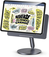 BENKS Magnetic iPad Stand - 360° Adjustable, Portable, Gray