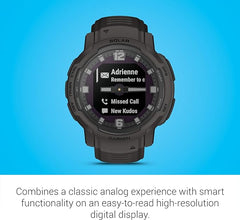 Garmin Instinct Crossover Solar: Solar-Powered Smartwatch for Adventure (GPS, Fitness Tracking)
