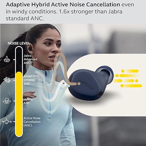 Jabra Elite 8 Active - Best and Most Advanced Sports Wireless Bluetooth Earbuds with Comfortable Secure Fit, Military Grade Durability, Active Noise Cancellation, Dolby Surround Sound – Navy