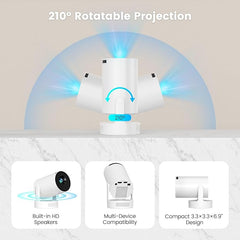 Mini Portable Projector – 4K Visuals, Android Power, All in Your Pocket