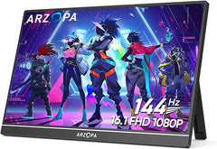ARZOPA 16.1" 144Hz Portable Monitor: Unleash Flawless Gaming on-the-Go
