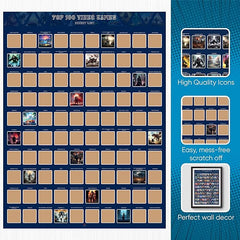 Top 100 Video Games Scratch Off Poster - Bucket List/Great Gift for Gamers (16.5" x 23.4") - Gaming Poster