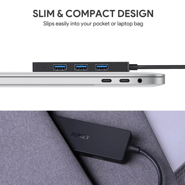 AUKEY CBC64 USB C Hub: Ultra-Slim 4-Port USB 3.0 Hub for Blazing-Fast Data Transfer