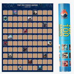 Top 100 Video Games Scratch Off Poster - Bucket List/Great Gift for Gamers (16.5" x 23.4") - Gaming Poster