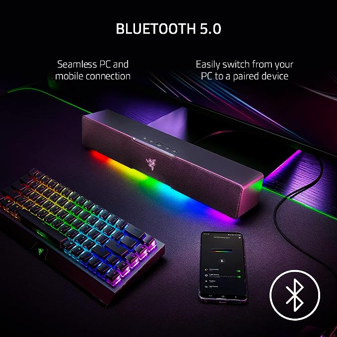 Razer Leviathan V2 X Soundbar Speaker - Bluetooth, USB-C, Chroma RGB - Black