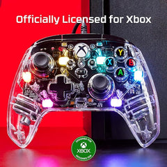 HyperX Clutch Gladiate RGB – Wired Controller, Officially Licensed by Xbox, Programmable RGB Lighting, Dual Trigger Locks, Programmable Buttons, Dual Rumble Motors, Clear