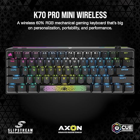 Corsair K70 PRO MINI Wireless Mechanical Keyboard (Black)