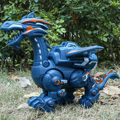 Simulation Fire Mechanical Dinoasur , Water Spray Cool Light Electric Children Entertainment Puzzle