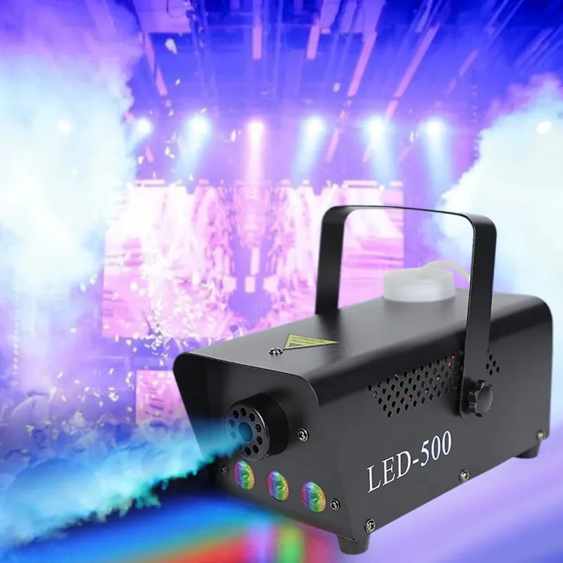 500W Smoke Machine Wireless Remote Control LED Stage Party Lamp KTV Fog Generator RGB Colored Sprayer Bar