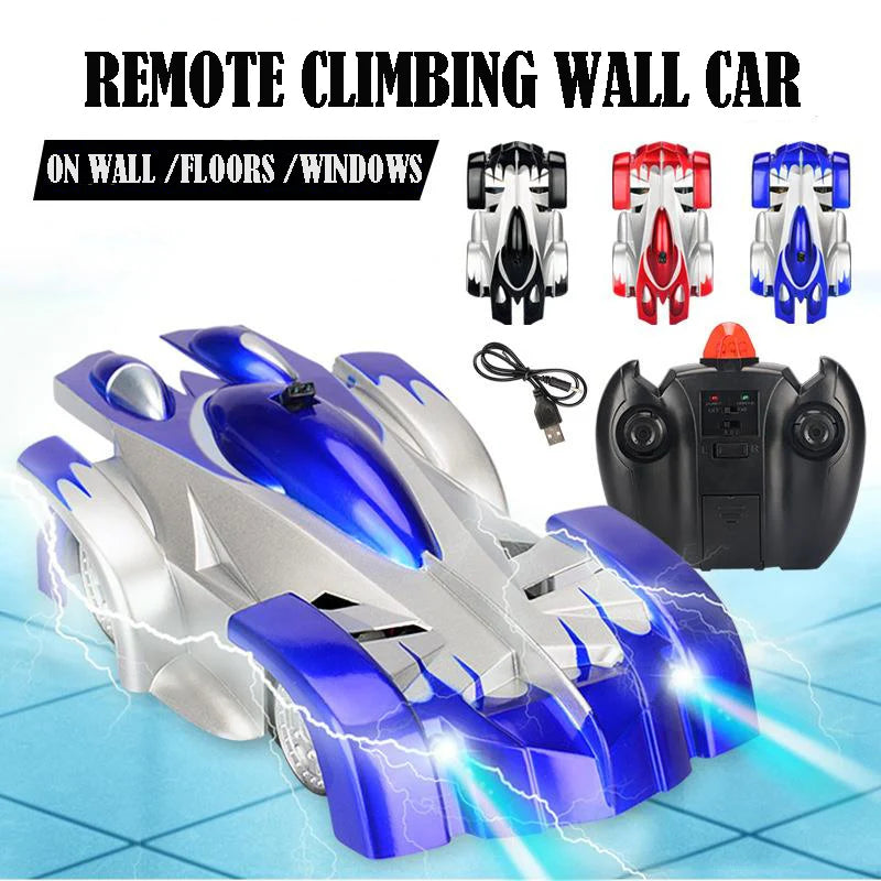 RC Car With LED Lights 360 Rotating Stunt Drift Mini Land Wall Dual Mode