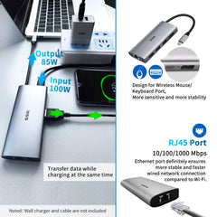 SSK 10-in-1 USB C Hub: Expand Your Laptop's Potential (HDMI 4K, USB 3.0, PD)