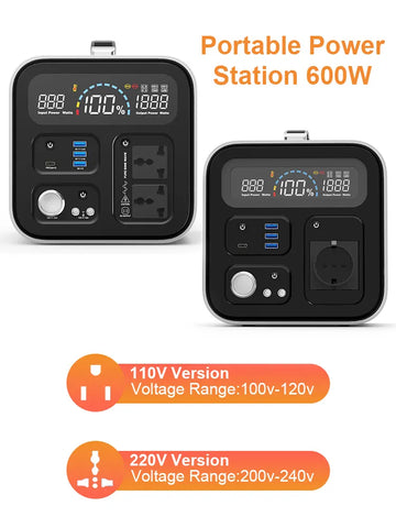 Portable 595Wh 600W Lifepo4 Solar Generator: Ideal for Camping, Home, and Emergency Power Needs