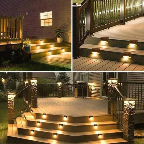 Solar Deck Lights 12 PacK Outdoor Step Lights, Waterproof Led Solar Lamp for Railing Stairs