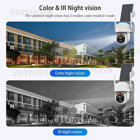 2K Solar Panel 5MP WiFi Outdoor Security Camera | Color Night Vision, Motion Detection, 2-Way Talk