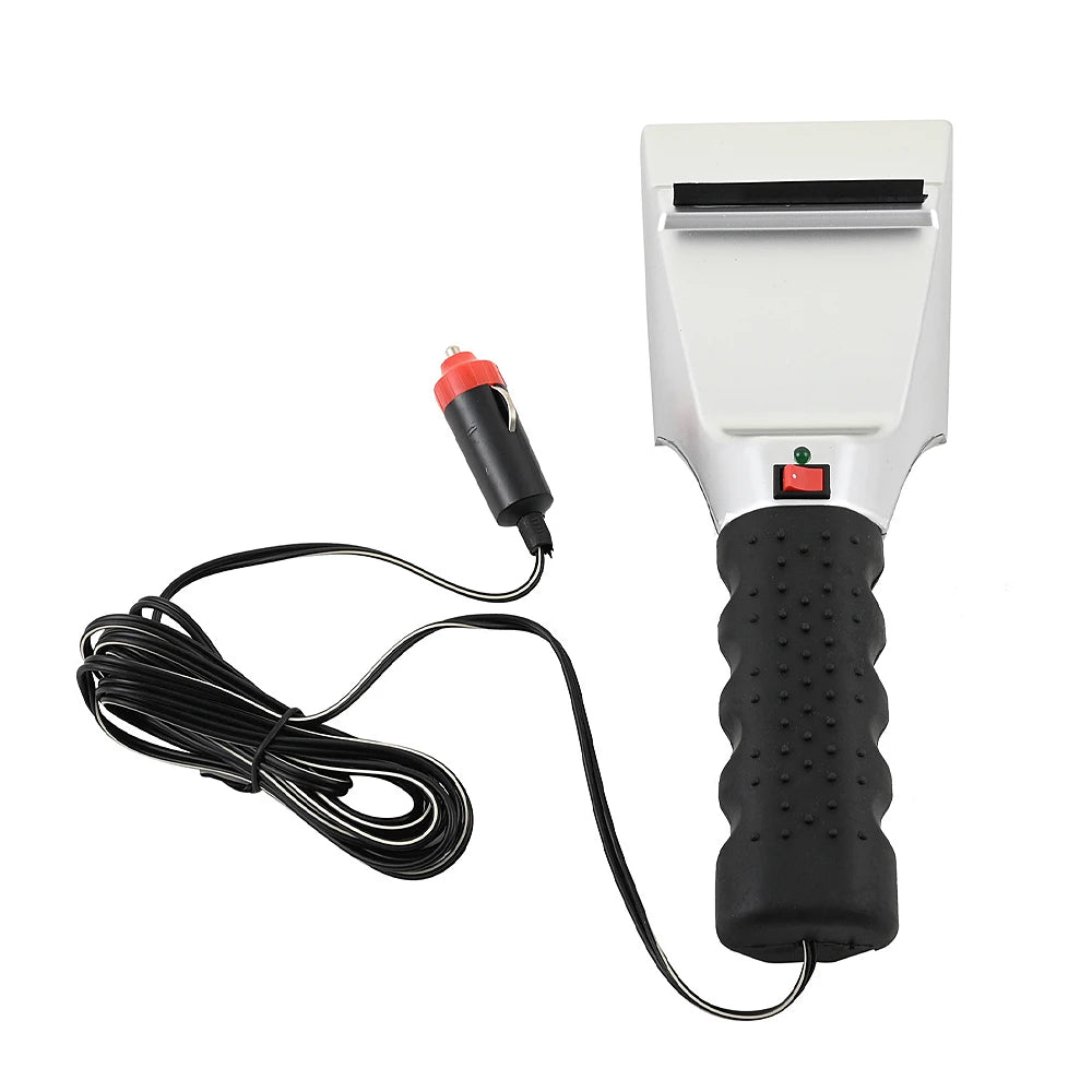 12V Heated Ice Scraper Heated Ice Snow Defrost Windshield Scraper with LED  Light+15ft. Power Cord