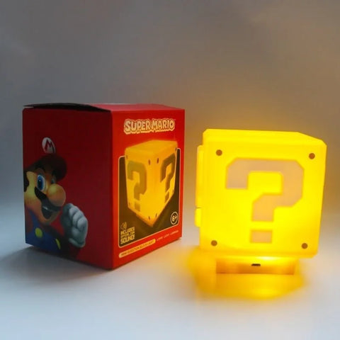 10cm Super Mario Bros Figure: LED Question Mark Night Light