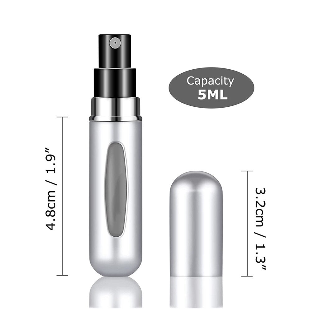 2 Pieces Portable Mini Refillable Perfume Bottle Spray Pump Empty Cosmetic Container 5ml refill Atomizer Bottle Travel