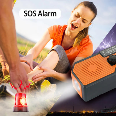 5000mAh Multifunctional Radio Hand Crank Solar USB Charging Power Bank