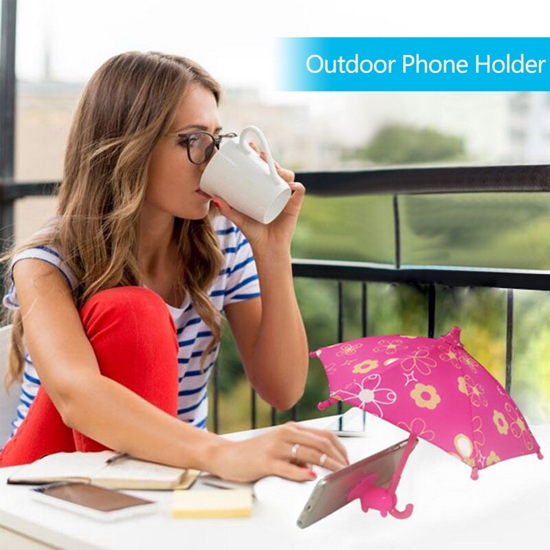 Phone Umbrella Suction Cup Stand Cute Personality Mini Phone Sun Small Umbrella Holder Mobile Umbrella for iPhone
