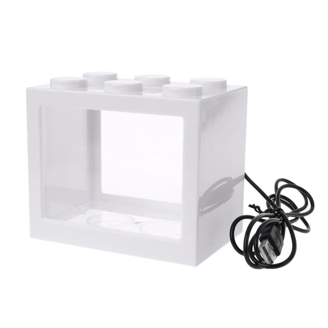 USB Mini Aquarium Fish Tank with LED Lamp Light