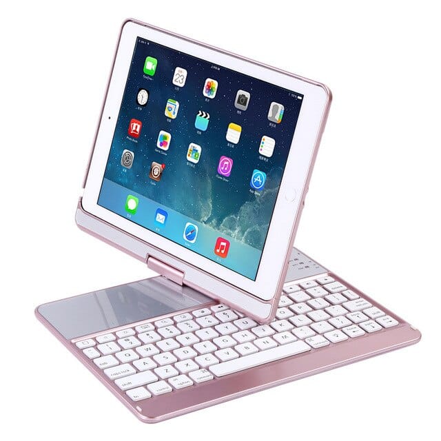 eprolo Rose Gold Best Bluetooth Keyboard Case for iPad