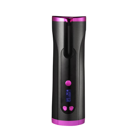 Hypersku Black + Purple Cordless Auto Curler, Automatic Rotating Curling Iron, Wireless Hair Curler