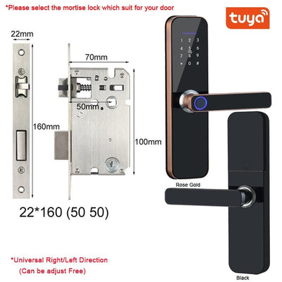 Smart Tech Shopping 160x22(5050) / China / Black Tuya Wifi Electronic Smart Door Lock