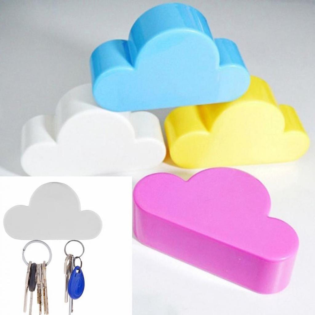 Smart Tech Shopping Accessories Hot Cloud Shape Magnetic Key Ring Holder Keys Securely Pink/Yellow/blue and white
