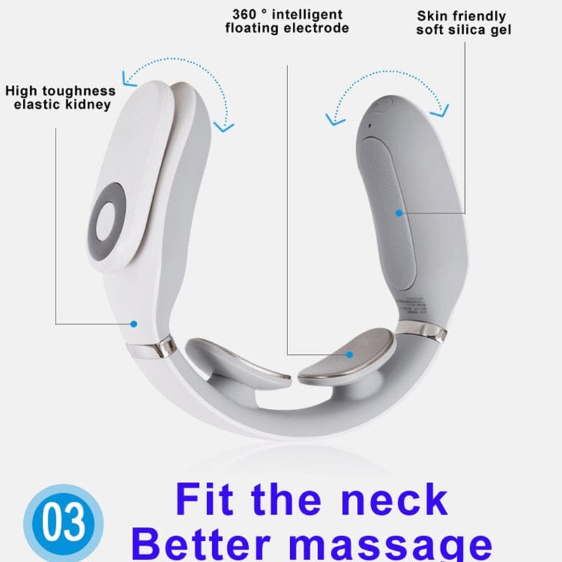 Smart Tech Shopping Accessories Multifunctional Neck Vibration Intelligent Hot Compress Rechargeable Pulse Neck Massager