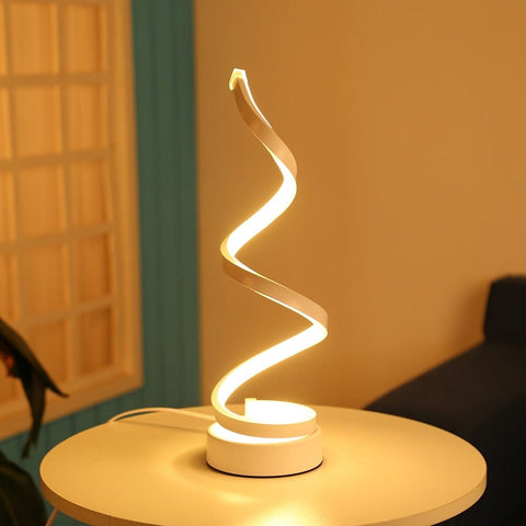 Smart Tech Shopping Acrylic Iron Curved Modern Spiral Light