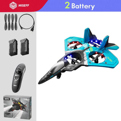 Smart Tech Shopping airplane Blue 2 Battery MISEFF App-Controlled Indoor-Outdoor Remote Control Airplane