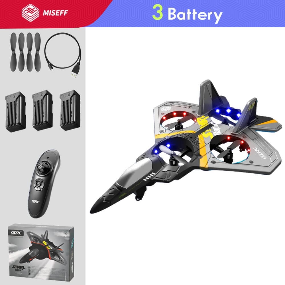 Smart Tech Shopping airplane Gray 3 Battery MISEFF App-Controlled Indoor-Outdoor Remote Control Airplane