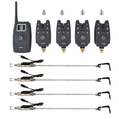 Smart Tech Shopping alarm Wireless fishing bite alarm 1+4 set with 4pcs illuminated swinger in EVA case for carp fishing