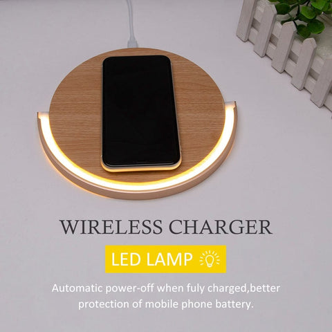 Smart Tech Shopping bedside lights Brightness Adjustable QI Wireless Charging LED Bedside Lamp With Phone Holder