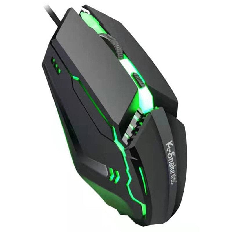 Smart Tech Shopping Black K-SNAKE Gaming Luminous 1600DPI USB Wired Laptop Mouse