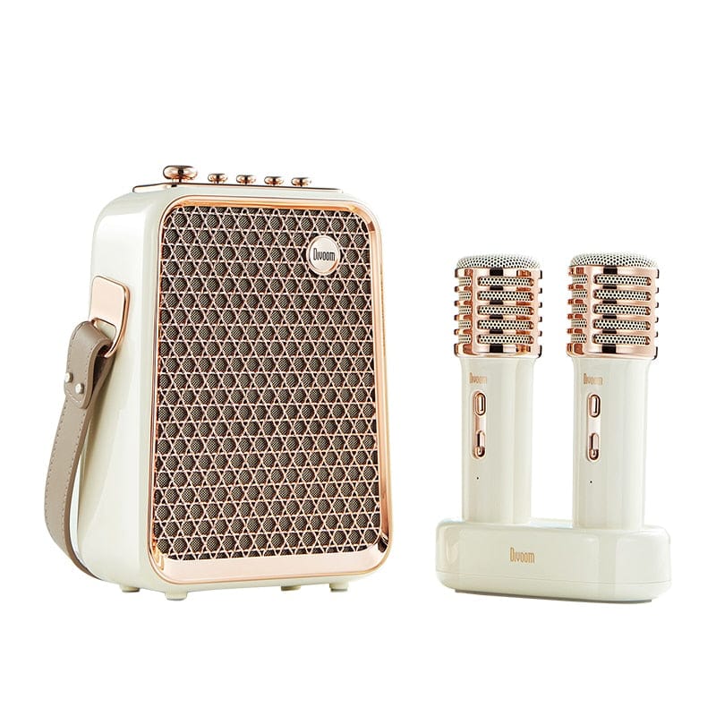 Smart Tech Shopping Bluetooth speaker dawn Divoom Songbird: Portable Karaoke Bluetooth Speaker with Dual Wireless Microphone