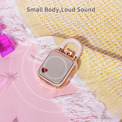 Smart Tech Shopping bluetooth speakers Pink Cute Retro LoveLock: Portable 5W Bluetooth Speaker - Perfect Gift for Girls