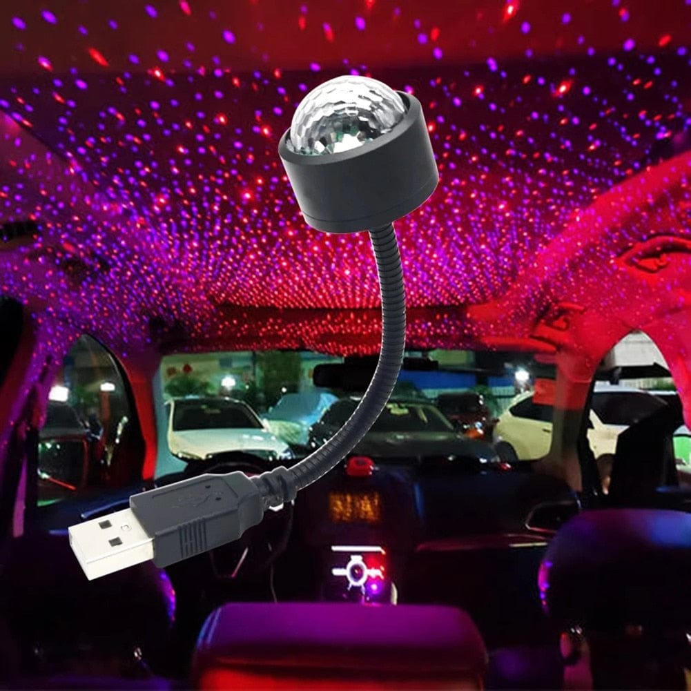 Smart Tech Shopping Car lamp LED Voice Control Car Atmosphere Light USB High Brightness Lamp Red Blue Green