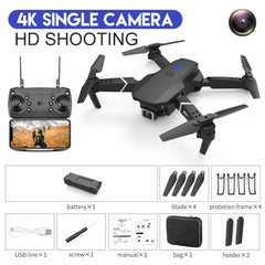 Smart Tech Shopping Drone 4K Black Bag E88 Pro WIFI FPV Foldable Drone With Wide Angle HD 4K 1080P Camera