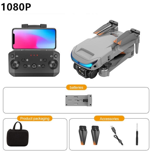 Smart Tech Shopping Drone Grey 1080P 1B Cam Four-axis FPV Obstacle Avoidance Drone With 4K HD Dual Camera